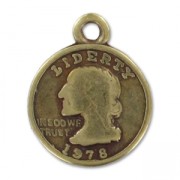 Dijes moneda quarterdollar 15 mm bronce x5|raw }}