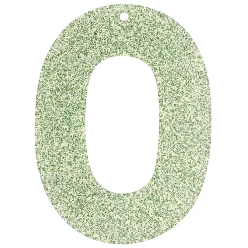 Colgante acrílico hueco ovalado 47x34 mm - Brillo verde musgo x1