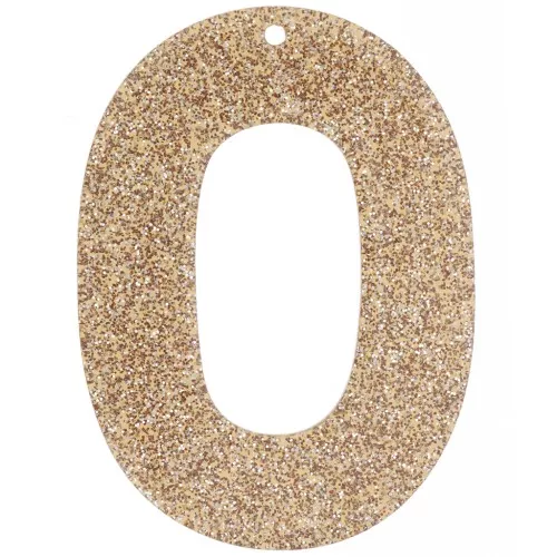 Colgante acrílico hueco ovalado 47x34 mm - Brillo bronce x1