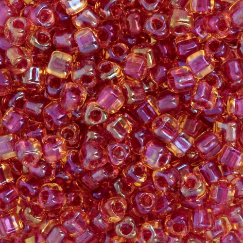 Miyuki 8/0 Triángulo TR8-1163 - Light Cranberry Lined Topaz Luster x8g