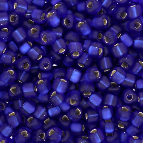 Miyuki 8/0 Triángulo TR8-20F - Cobalto Mate Forrado de Plata x8g