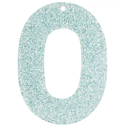 Colgante acrílico hueco ovalado 47x34 mm - Brillo esmerilado azul x1