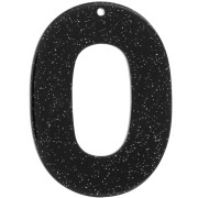Colgante acrílico hueco ovalado 47x34 mm - Brillo negro x1