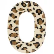 Colgante Acrílico Hueco Oval 47x34 mm - Marrón Guepardo - Negro x1