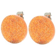 Ganchos pendientes acrílicos redondos de 15 mm - purpurina naranja x2|raw }}
