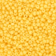 Cuentas de Rocalla Preciosa 11/0 2 mm - Solgel - Amarillo 3, teñido en blanco tiza, 20 g