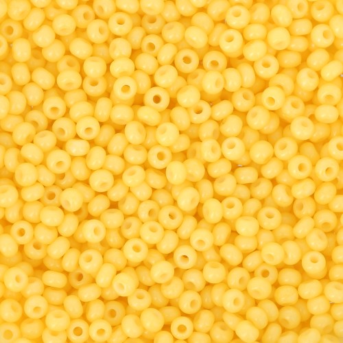 Cuentas de Rocalla Preciosa 11/0 2 mm - Solgel - Amarillo 3, teñido en blanco tiza, 20 g