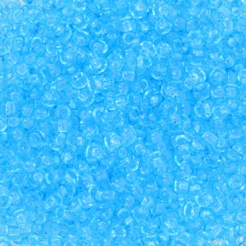 Cuentas de Rocalla Preciosa 11/0 de 2 mm - Solgel - Azul 2, cristal teñido, 20 g