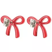 Ganchos pendientes - 15x17 mm en acetato - Rojo x2