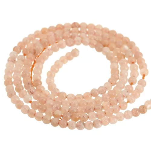 Cuenta redonda 2 mm piedra preciosa - Sun Stone x39cm