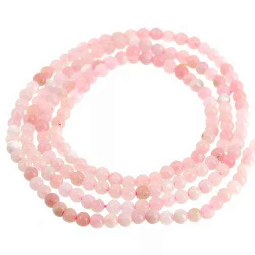 Cuenta redonda 2 mm gema - Opalo rosa x39cm