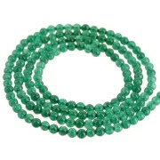 Perles rondes 2 mm pierre gemme teintée - Onyx vert x37cm