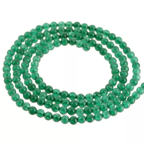 Cuenta redonda 2 mm gema de color - Onix verde x37cm