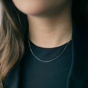 Collar malla Serpentina Cuadrada 0.65 mm - Plata 925 x42cm