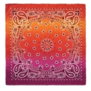 Bandana 100% algodón - Cachemira - Tie and Dye - Morado - Rojo - Naranja x1