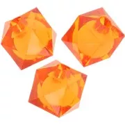 Naranja - Cuentas facetadas cuadradas de 10 mm de acrílico transparente - Naranja x10 Cuentas facetadas cuadradas de 10 mm de acrílico transparente - Naranja x10
