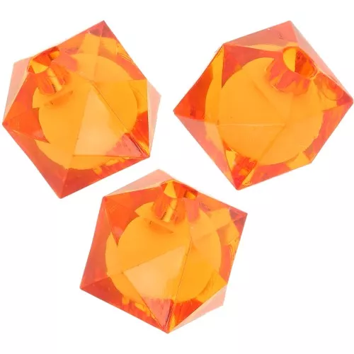 Cuentas facetadas cuadradas de 10 mm de acrílico transparente - Naranja x10