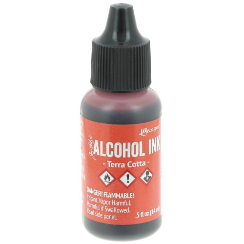 Tinta transparente con base de alcohol Adirondack Tim Holtz 14ml - Terra Cotta x1