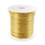 Dorado - Cordón de cuero 1 mm Dorado x 25 m Cordón de cuero 1 mm Dorado x 25 m