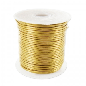 Cordón de cuero de 1 mm - Dorado x 20 m