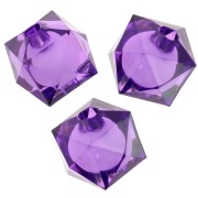 Cuentas facetadas cuadradas de 10 mm en acrílico transparente - Violeta x10