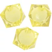 Cuentas facetadas cuadradas 10 mm acrílico transparente - Amarillo claro x10