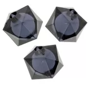 Negro - Cuentas facetadas cuadradas de acrílico transparente de 10 mm - Gris oscuro x10 Cuentas facetadas cuadradas de acrílico transparente de 10 mm - Gris oscuro x10