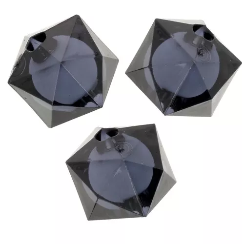 Cuentas facetadas cuadradas de acrílico transparente de 10 mm - Gris oscuro x10