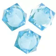Azul cielo - Cuentas facetadas cuadradas 10 mm en acrílico transparente - Azul cielo x10 Cuentas facetadas cuadradas 10 mm en acrílico transparente - Azul cielo x10