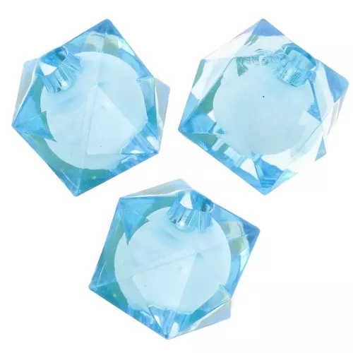 Cuentas facetadas cuadradas 10 mm en acrílico transparente - Azul cielo x10