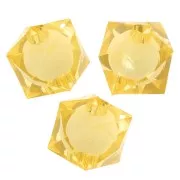 Cuentas facetadas cuadradas de 8 mm de acrílico transparente - Amarillo oscuro x20