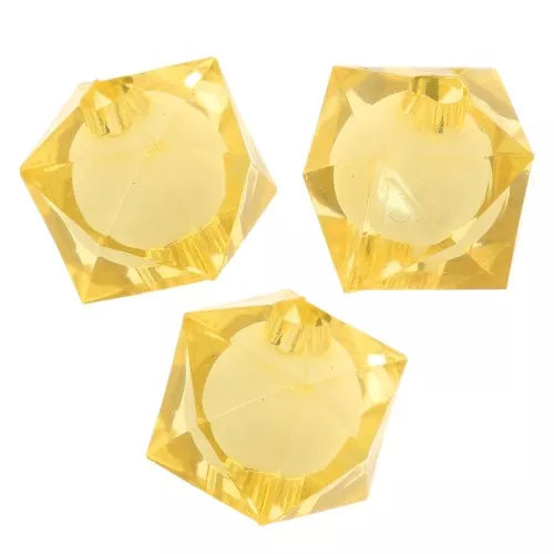 Cuentas facetadas cuadradas de 8 mm de acrílico transparente - Amarillo oscuro x20