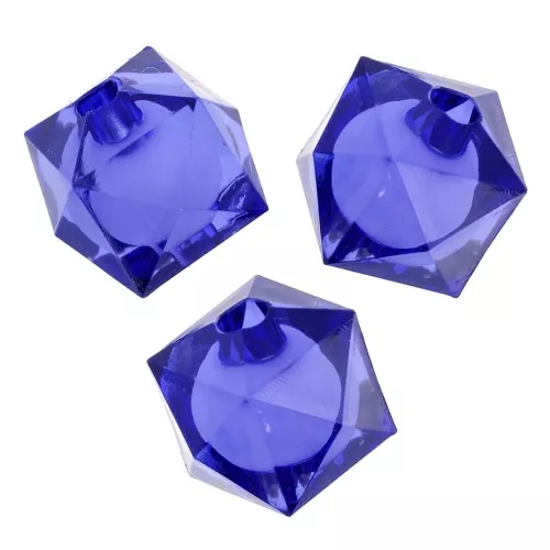 Cuentas facetadas cuadradas de 8 mm de acrílico transparente - Azul oscuro x20