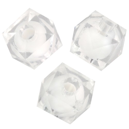 Cuentas facetadas cuadradas de acrílico transparente de 8 mm - Transparente x20