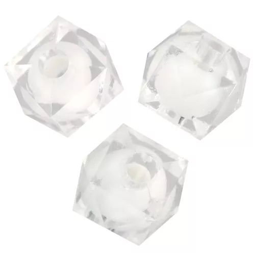 Cuentas facetadas cuadradas de acrílico transparente de 8 mm - Transparente x20