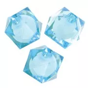 Cuentas facetadas cuadradas 8 mm en acrílico transparente - Azul cielo x20