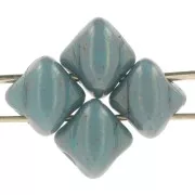 Perles en verre 2 trous Silky Bead Dia 5x5 mm - Green Turquoise Lumi x50