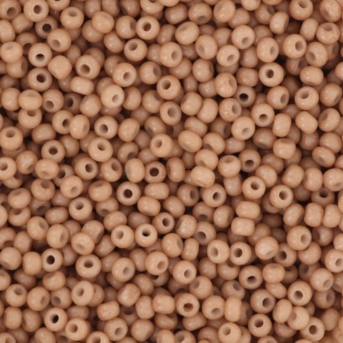 Cuentas de Rocalla Preciosa 11/0 de 2 mm - Solgel - Marrón 3, teñido en blanco tiza, 20 g