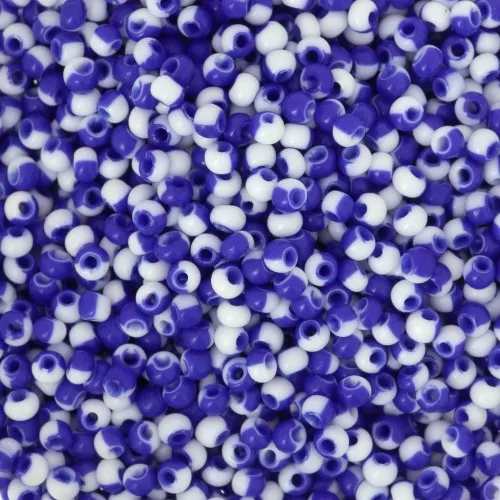 Preciosa Cuentas de rocalla 11/0 - 2 mm - Harlequin Chalkwhite - Azul x20g