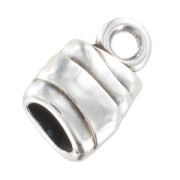 Terminal rayado para Mini Regaliz 7x4 mm Chapado Plateado envejecido x1