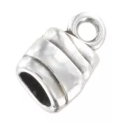 Terminal rayado para Mini Regaliz 7x4 mm Chapado Plateado envejecido x1