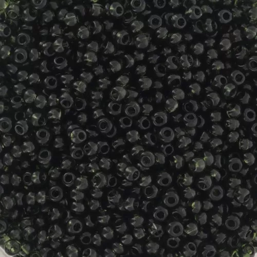 Preciosa Cuentas de rocalla 11/0 - 2 mm - Transparente Verde Oscuro x20g