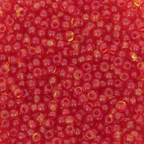 Preciosa Cuentas de rocalla 11/0 - 2 mm - Rojo Arlequín - Amarillo x20g