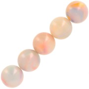 Cuentas redondas de 14 mm en resina opaca - Perla multicolor jaspeada x6