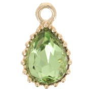 Colgante gota de cristal facetado 13x8mm - Dorado - Verde claro x1|raw }}