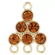 Topaz - Colgante araña 18x13,5 mm con cabujones de vidrio - Topacio - Dorado x1 Colgante araña 18x13,5 mm con cabujones de vidrio - Topacio - Dorado x1