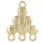 Colgante candelabro 18x13,5 mm con cabujones de vidrio - Lila - Dorado x1