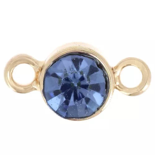 Entrepieza de cristal facetado de 4 mm - Dorado - Azul claro x1