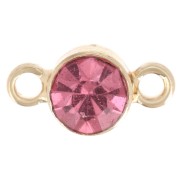 Entrepieza de cristal facetado de 4 mm - Dorado - Rosa x1|raw }}