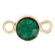 Entrepieza de cristal facetado de 4 mm - Dorado - Verde esmeralda x1|raw }}